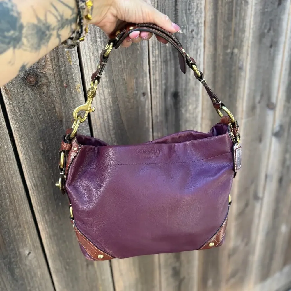 Coach Medium Carly Leather Hobo Bag Plum Purple Leather F0882-10615 2008